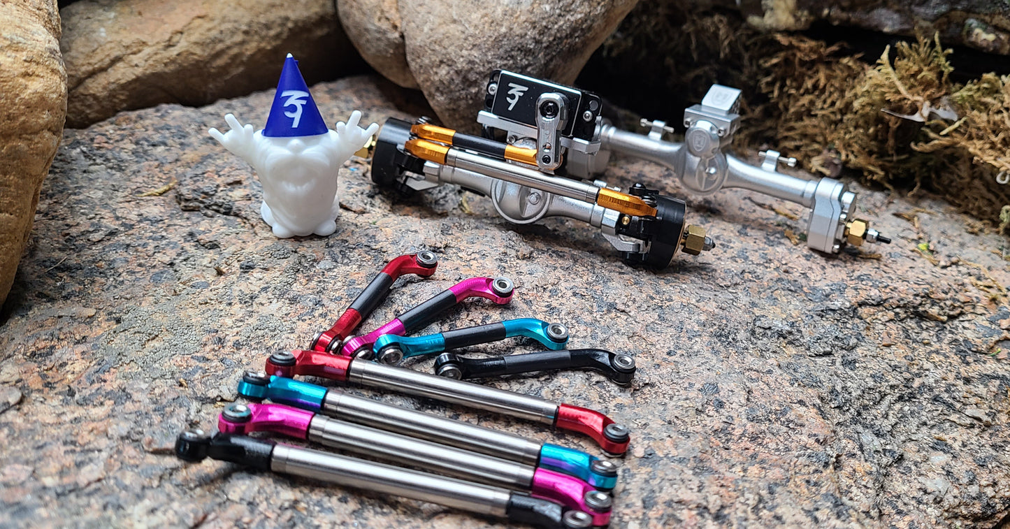 V2.1 Rolling Steel Steering Link - Fits V2 MEUS Isokinetic +5 SCX24 Axles(Mullet too)