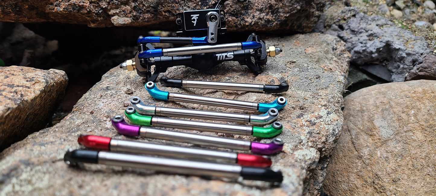 V2.1 Rolling Steel Steering Link - fits Tiny Terrains Rock Crawling Tits 12CV2 axles