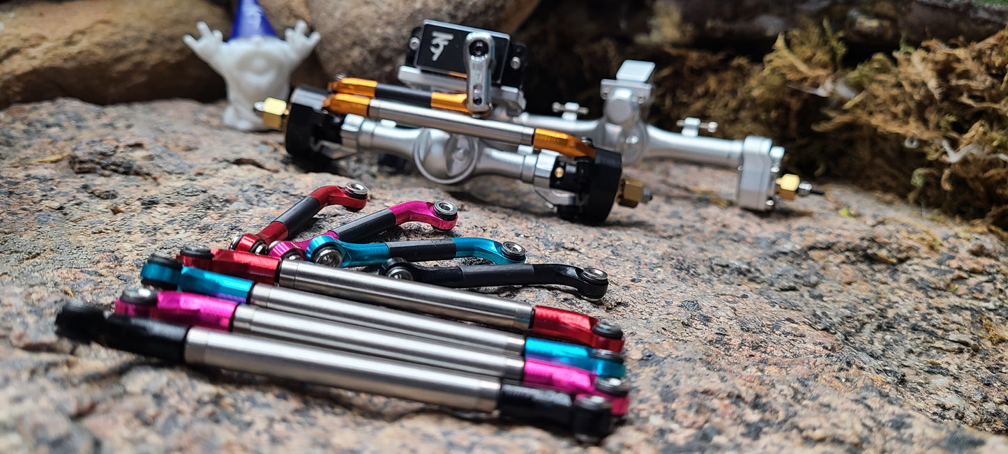 V2.1 Rolling Steel Steering Link - Fits V2 MEUS Isokinetic +5 SCX24 Axles(Mullet too)